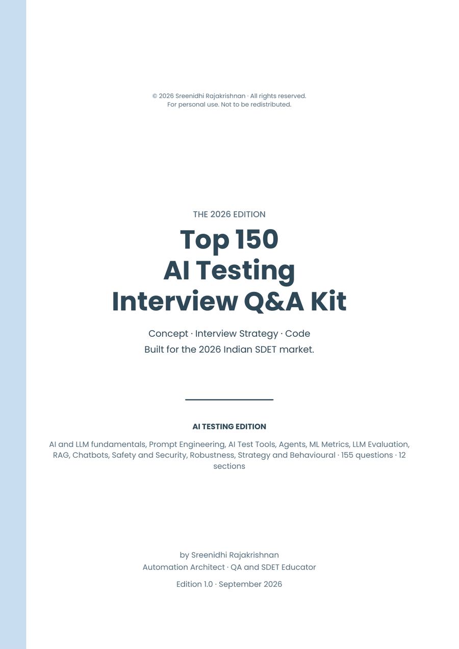 Cover of Top 150 AI Testing Interview Q&A